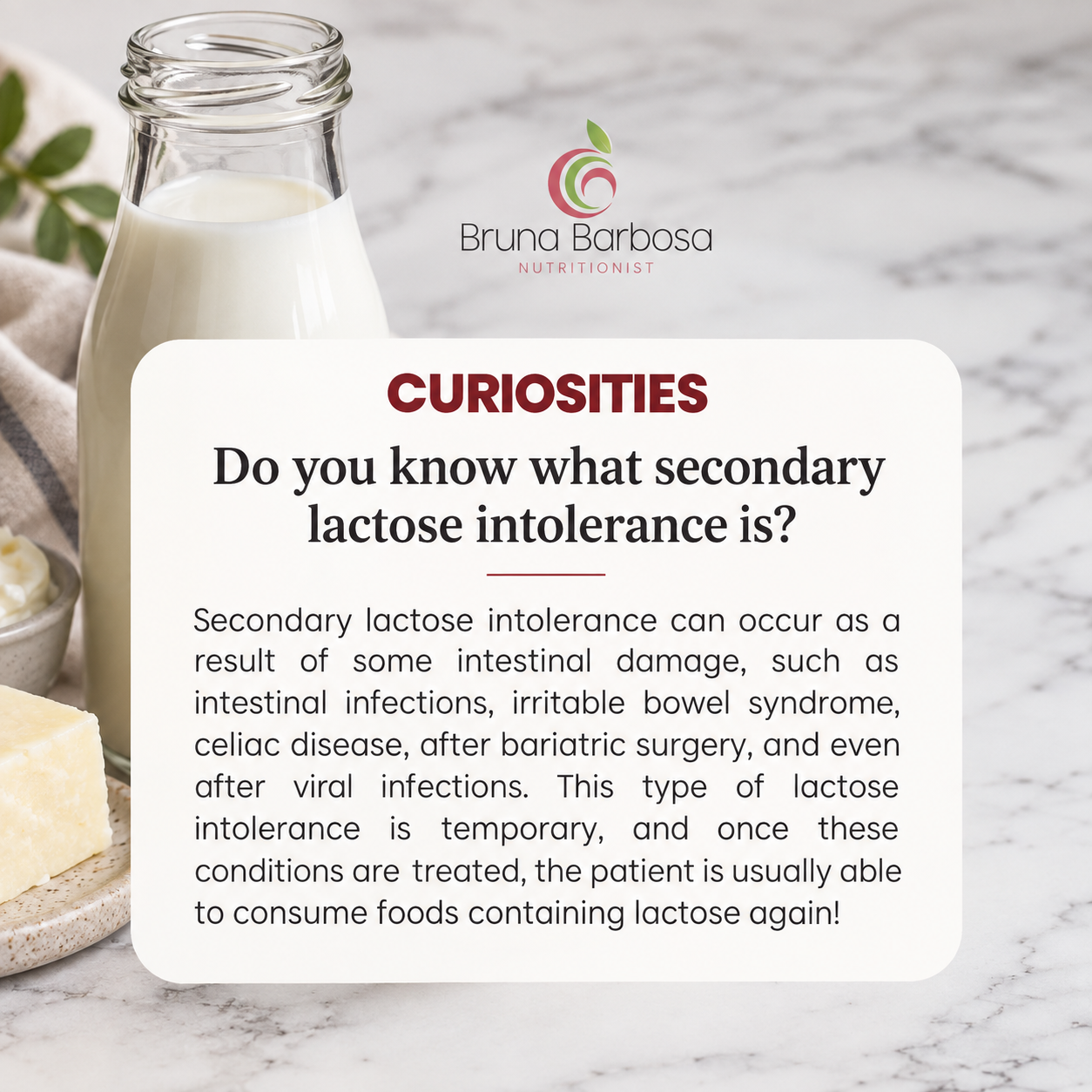 Secondary lactose intolerance: do you know what it means?